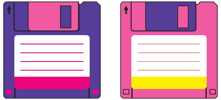Vector Gratis floppy disk on white background