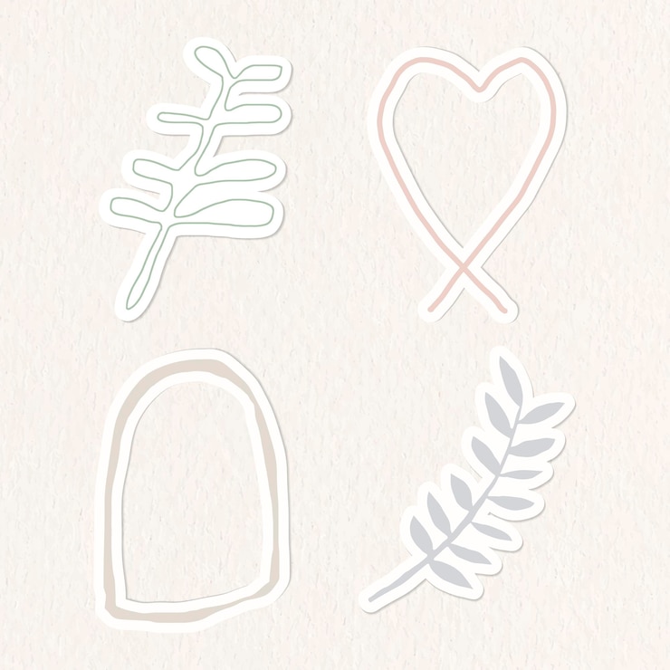 Vector Gratis floral and frame sticker set vector