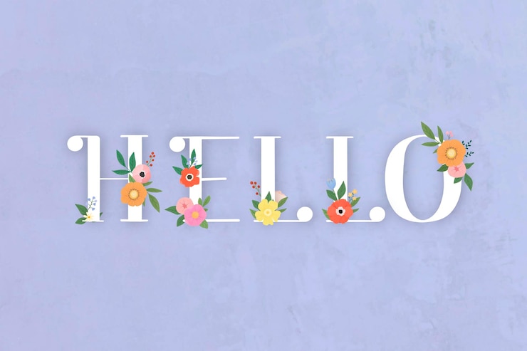 Vector Gratis floral elegant hello lettering