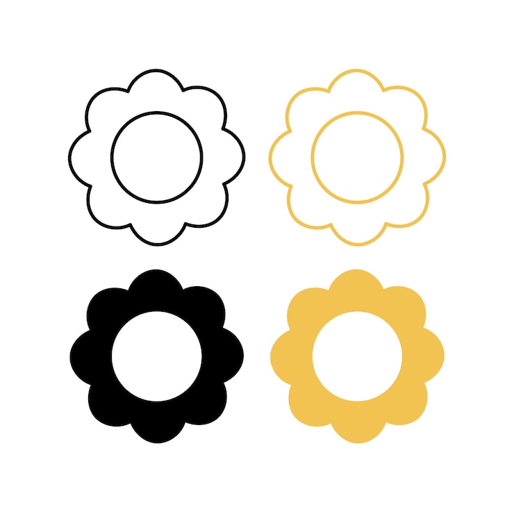 Vector Gratis flower in outline and flat style