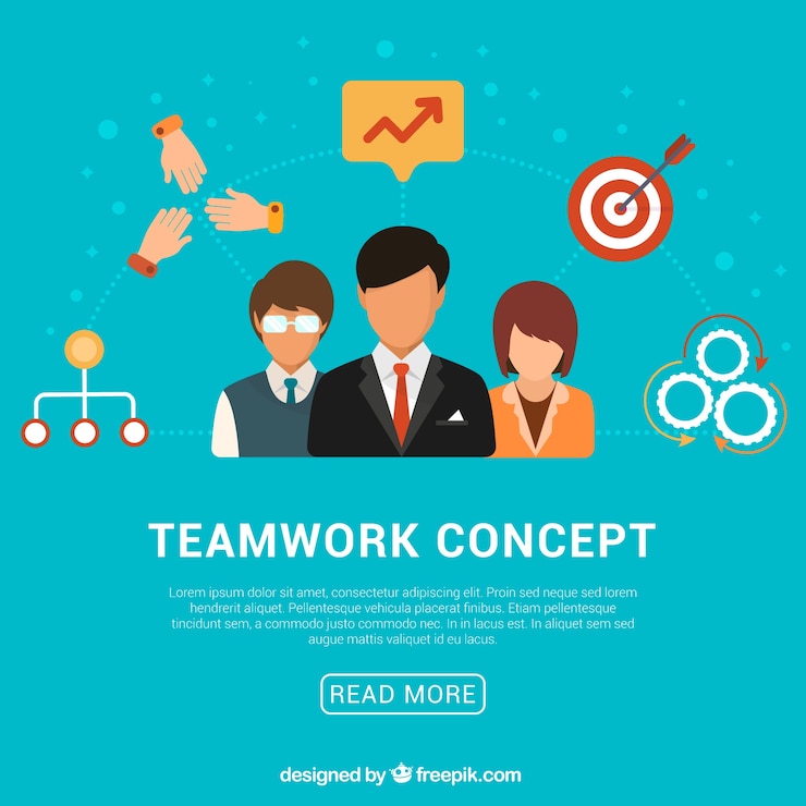 Vector Gratis flt teamwork concept with classic style
