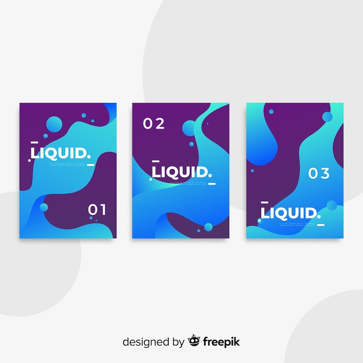 Vector Gratis fluid shapes poster collection