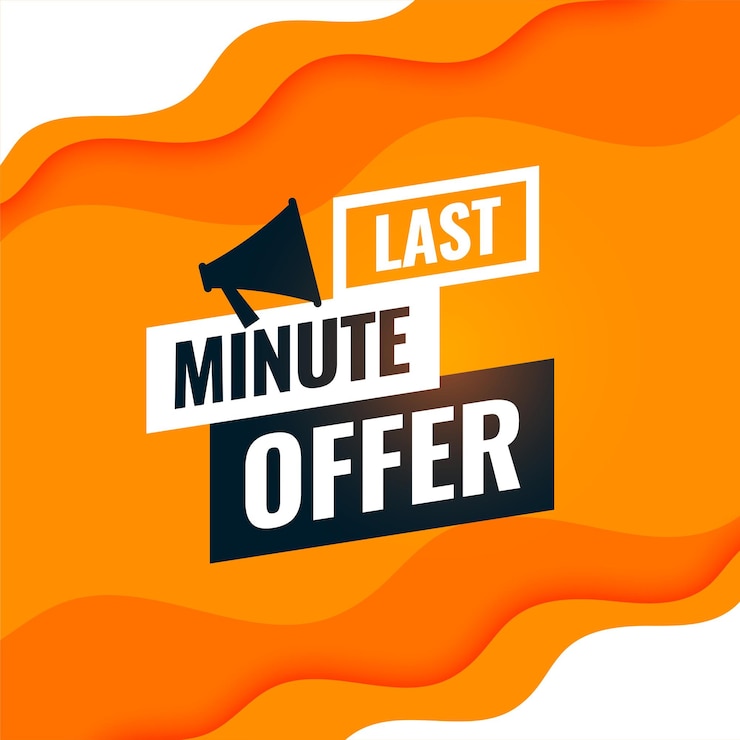 Vector Gratis fluid style last minute offer background with megaphone design