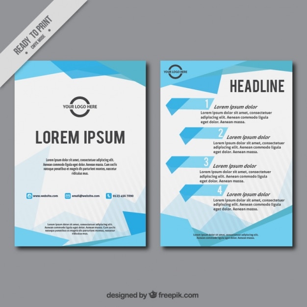 Vector Gratis flyer bisnis abstrak dalam warna biru