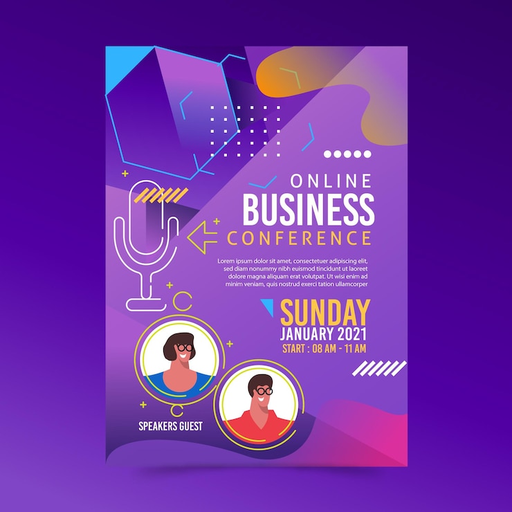 Vector Gratis flyer webinar diilustrasikan
