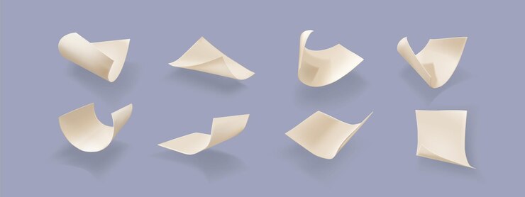 Vector Gratis flying curled paper sheet with shadow