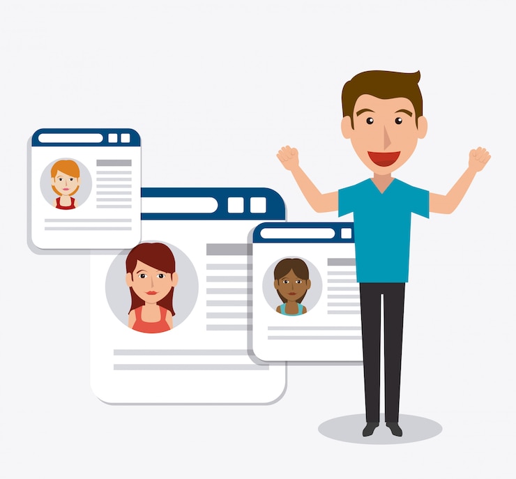 Vector Gratis follow me social and business theme design