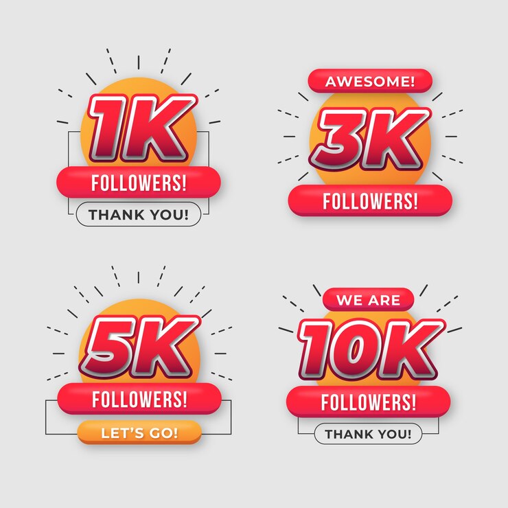 Vector Gratis followers label set