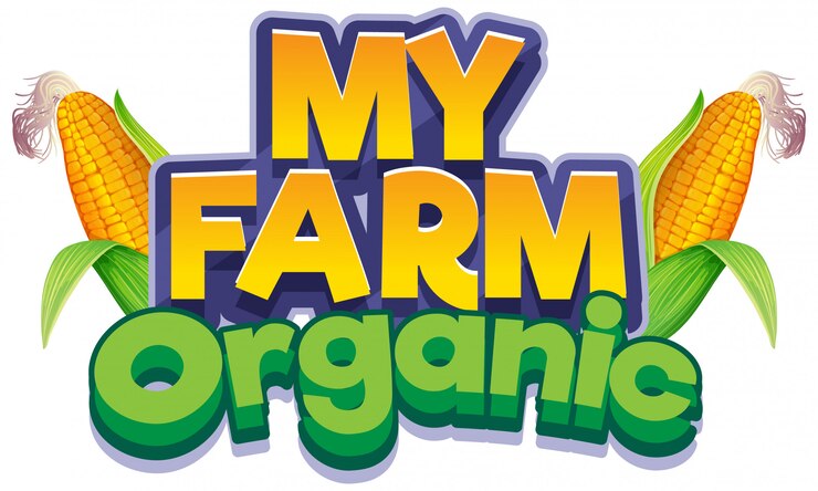 Vector Gratis font design for word my farm with fresh corns