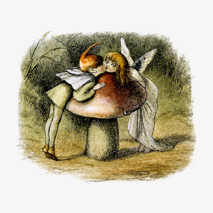 Vector Gratis forest nymphs vintage drawing