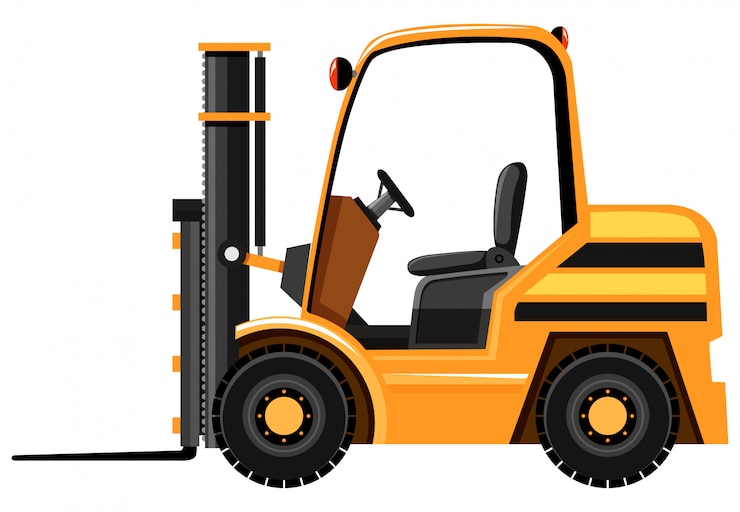Vector Gratis forklift berwarna kuning