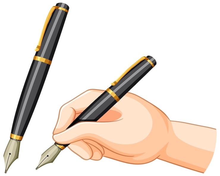 Vector Gratis fountain pen isolated on white background