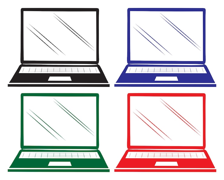 Vector Gratis four colourful laptops