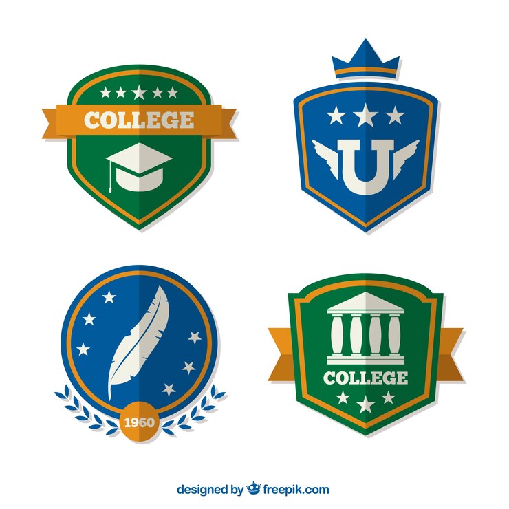 Vector Gratis four-pack badges college