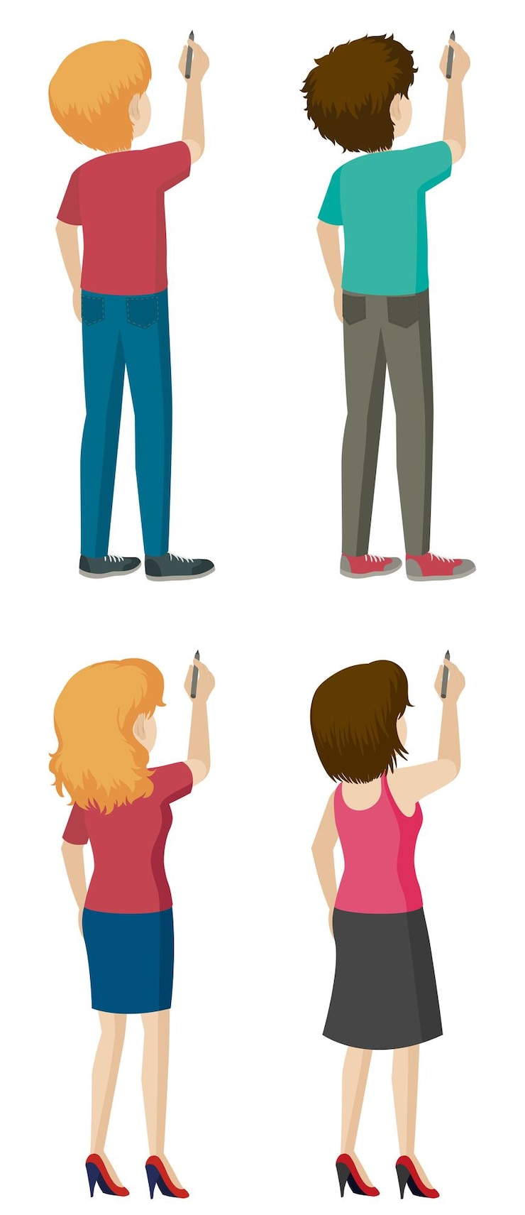 Vector Gratis four people writing