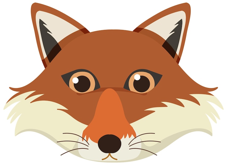 Vector Gratis fox head in flat style
