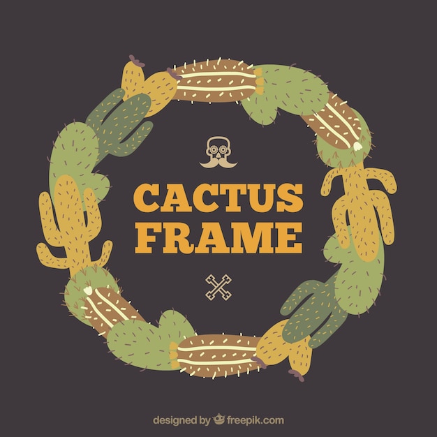 frame with cacti in different colors