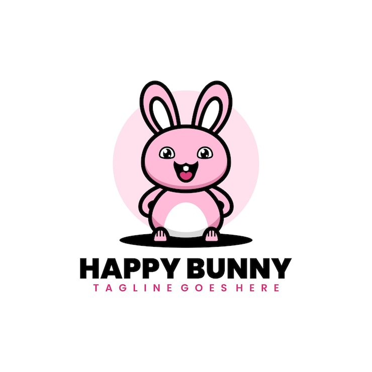 Vector Gratis free vector happy bunny simple mascot design