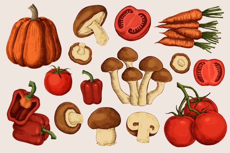 Vector Gratis fresh organic vegetable collection