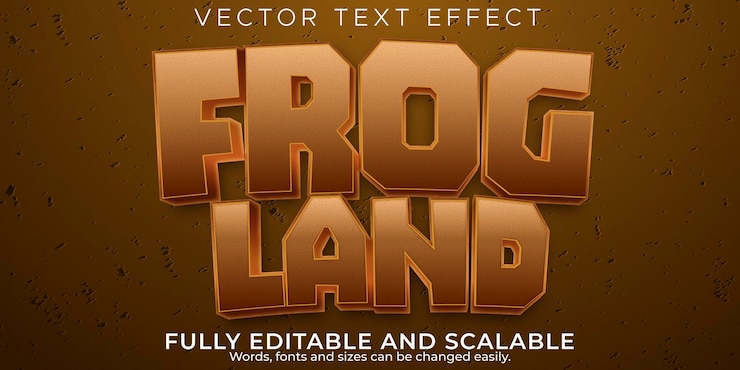 Vector Gratis frog text effect, editable cartoon and funny text style