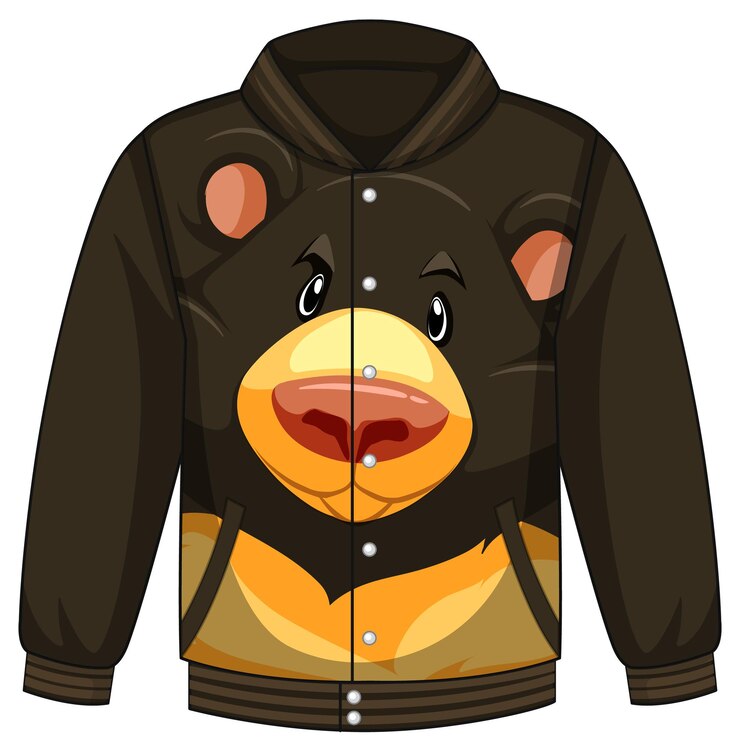 Vector Gratis front of bomber jacket with black bear pattern