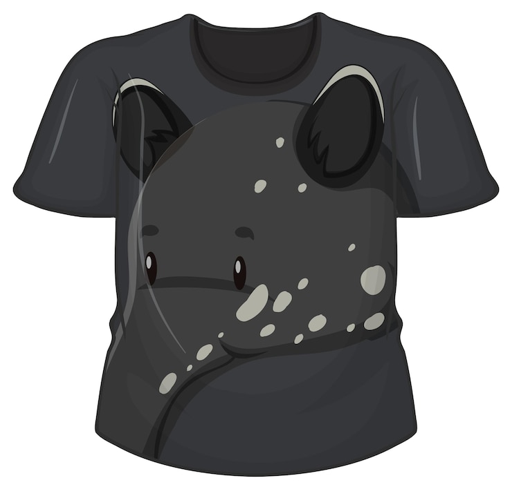 Vector Gratis front of t-shirt with baby anteater pattern