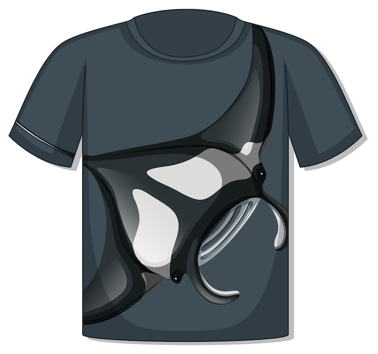 Vector Gratis front of t-shirt with stingray template