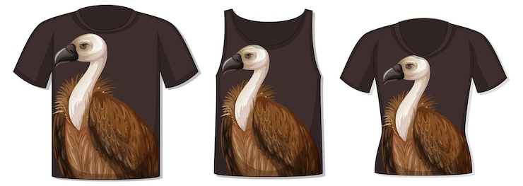 Vector Gratis front of t-shirt with vulture template