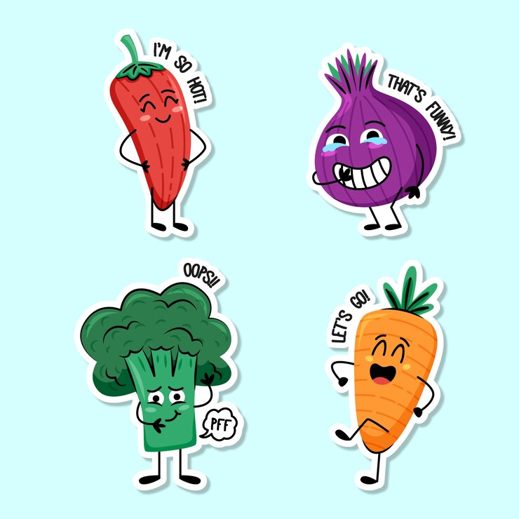 Vector Gratis funny hand-drawn sticker set