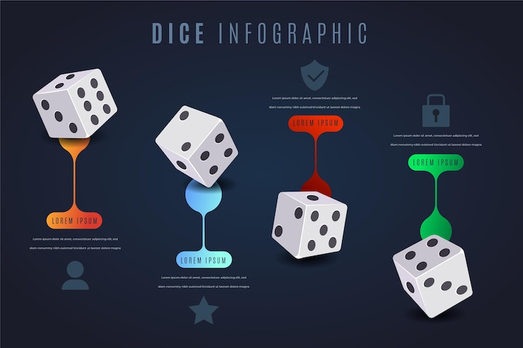 Vector Gratis funny statistical dice infographic template
