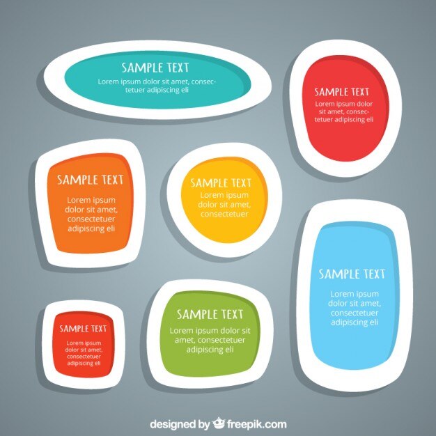 Vector Gratis funny text boxes set