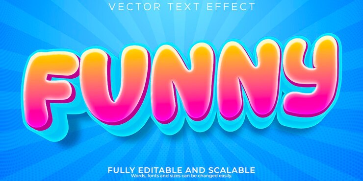 Vector Gratis funny text effect editable cartoon and child text style