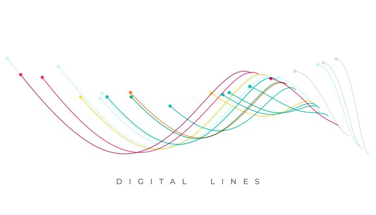 Vector Gratis futuristic and modern web fiber cable background in wavy style vector