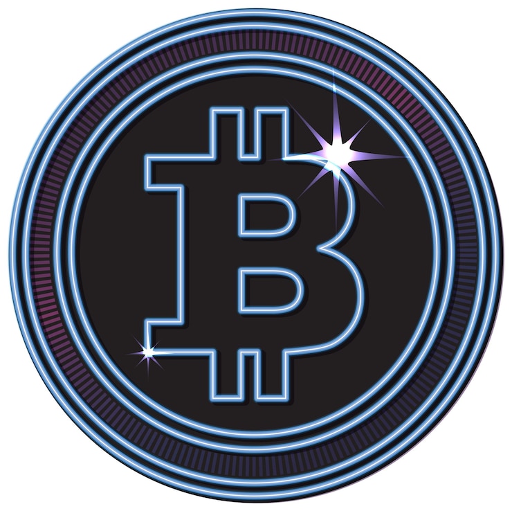 Vector Gratis futuristic bitcoin cryptocurrency coin design