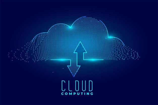 futuristic cloud computing background for download and upload data streaming