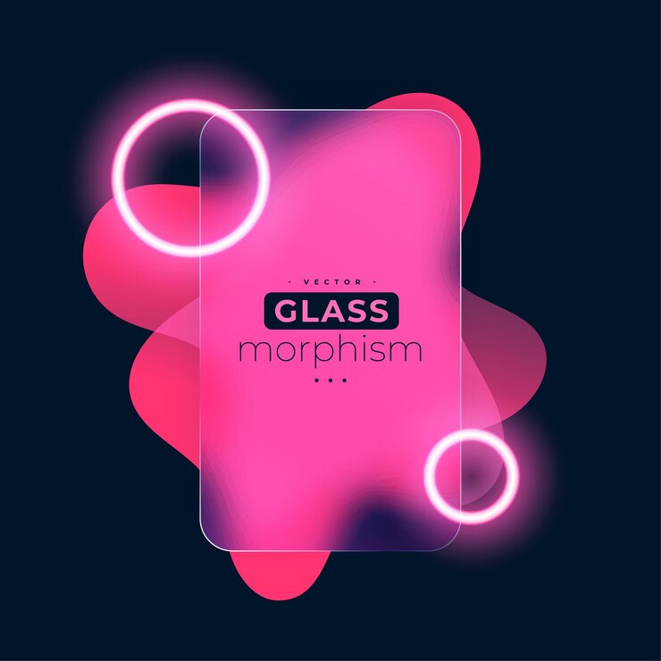 Vector Gratis futuristic glass morphism background with glowing gradient fluid effect