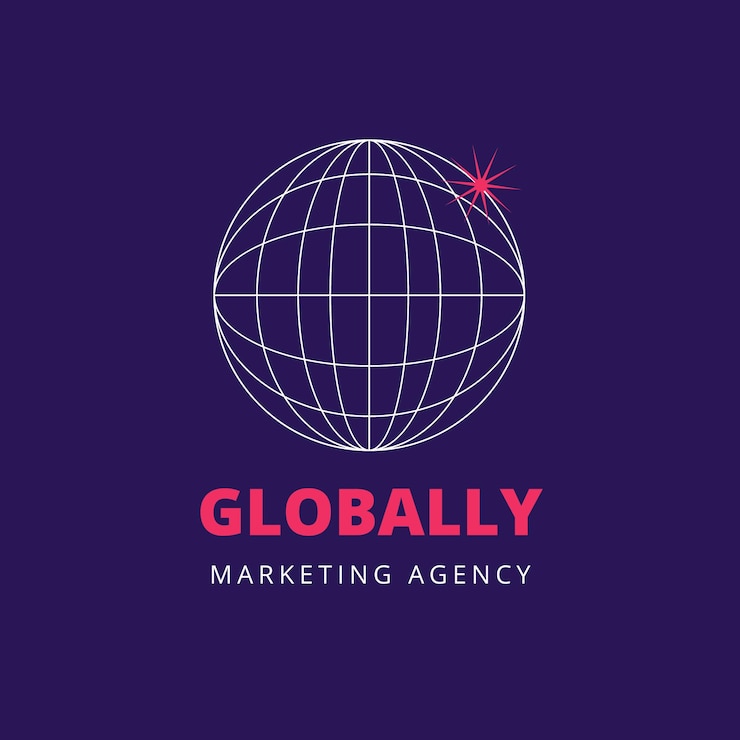 Vector Gratis futuristic marketing agency logo