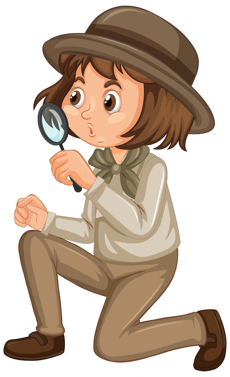 Vector Gratis gadis berseragam safari terisolasi