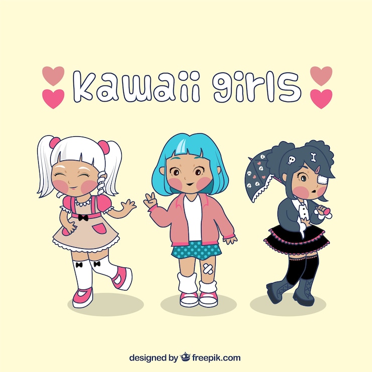 Vector Gratis gadis kawaii