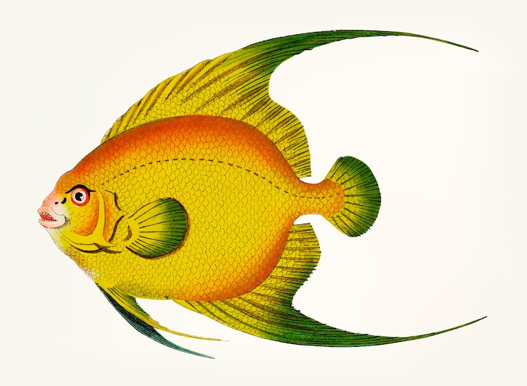 Vector Gratis gambar tangan golden chaetodon