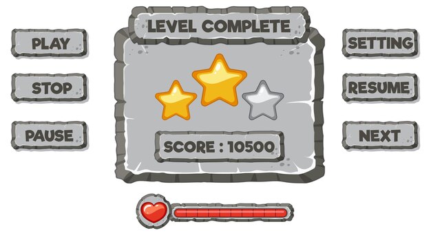 game element template design set
