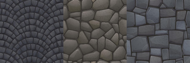 Vector Gratis game texture stones pebbles seamless pattern