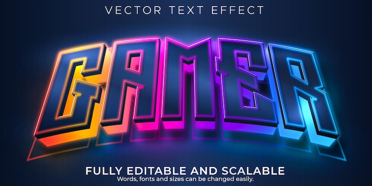 Vector Gratis gamer text effect