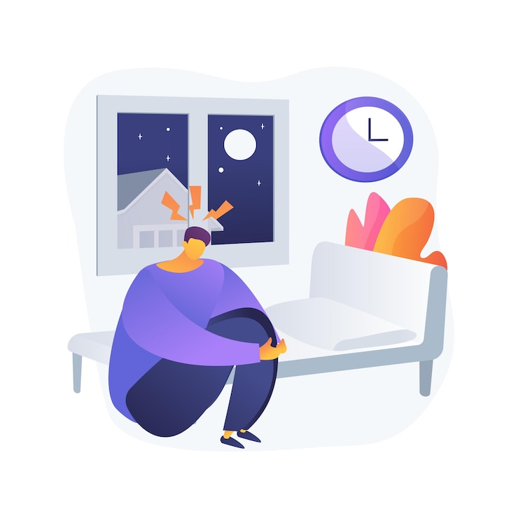 Vector Gratis gangguan perilaku tidur ilustrasi konsep abstrak. diagnostik gangguan tidur, perilaku tidur, masalah rem, perawatan gangguan, gerakan mata cepat, metafora abstrak gejala.