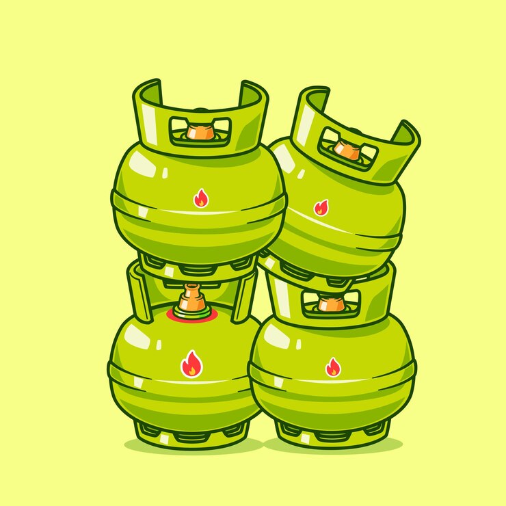 Vector Gratis gas green liquefied petrolum cylinder cartoon vector icon illustration object things isolated flat