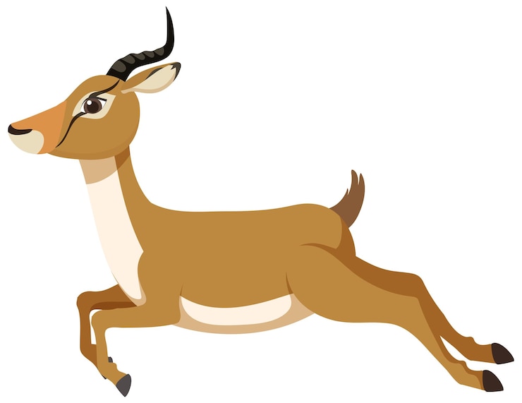 Vector Gratis gazelle cartoon character isolated