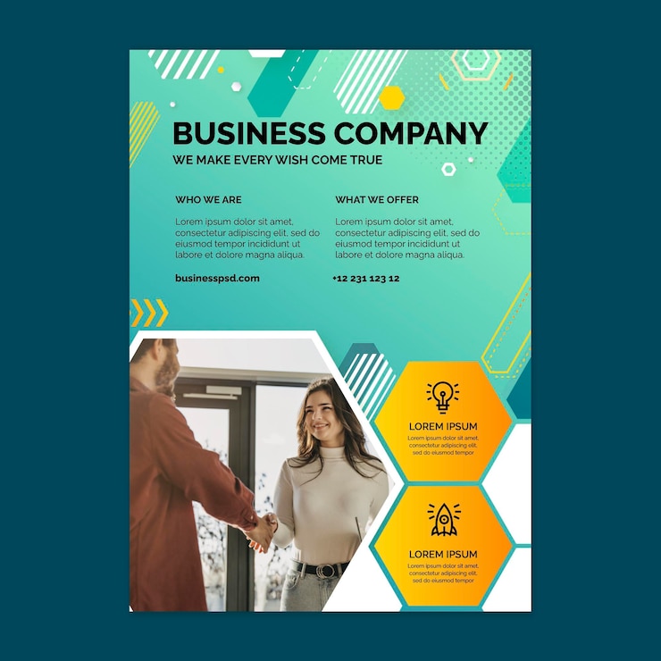 Vector Gratis general business vertical flyer