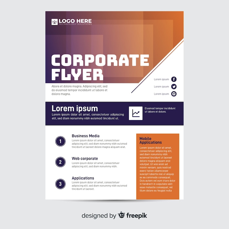 Vector Gratis geometric business flyer template flat design