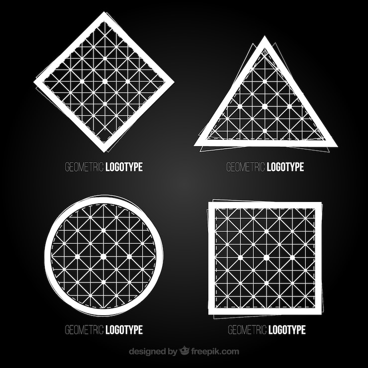 Vector Gratis geometric logos in abstract style