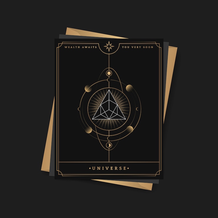 Vector Gratis geometric pyramid astrological tarot card